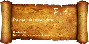 Paray Alexandra névjegykártya